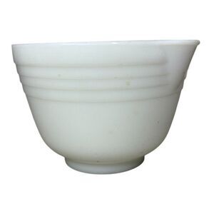 Pyrex Hamilton Beach White Glass Ribbed Mixing Bowl #7 Pour Spout 6 Cups